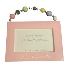 Sandra Magsamen‎ Little Miracle 3" X 5" Pink Photo Frame With Beaded Handle